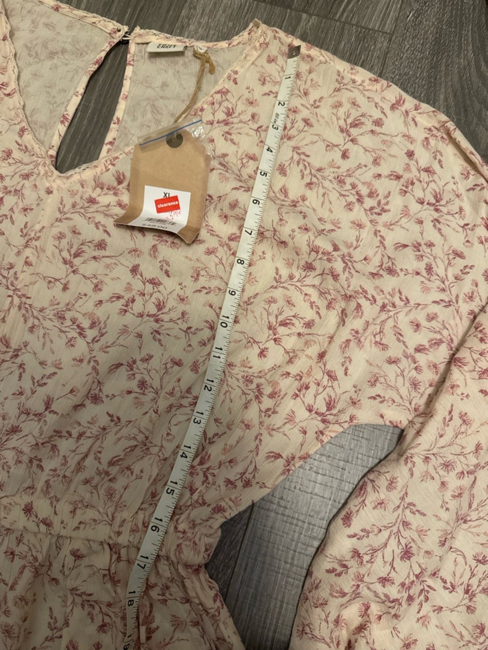 Floral  Romper in Cream and Dusty Rose - Picture 8 of 8